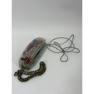 Vintage 1980's/1990's PhoneWorks Unisonic Transparent Clear Telephone Untested